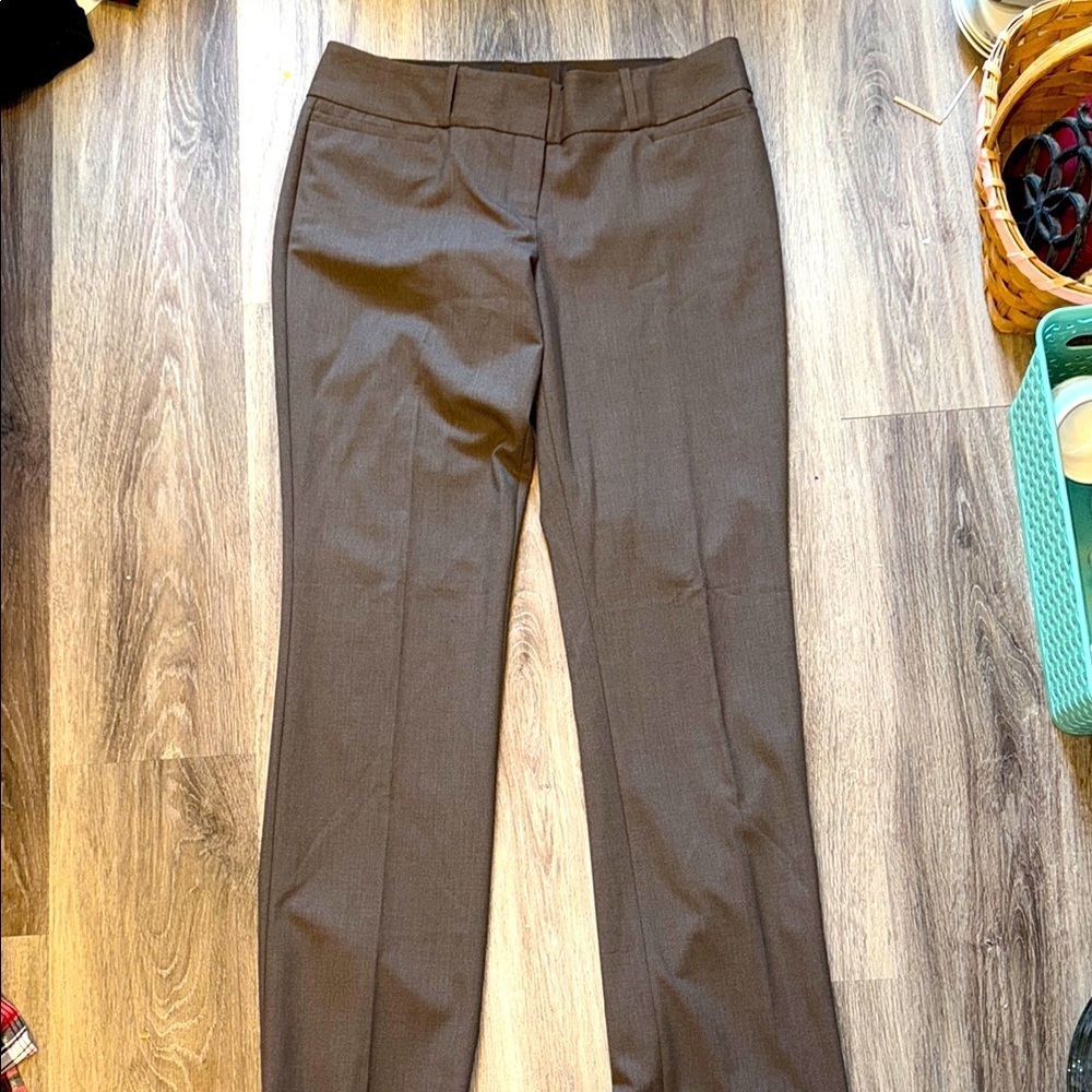 The Limited Brown Trousers with Flat-Front Design